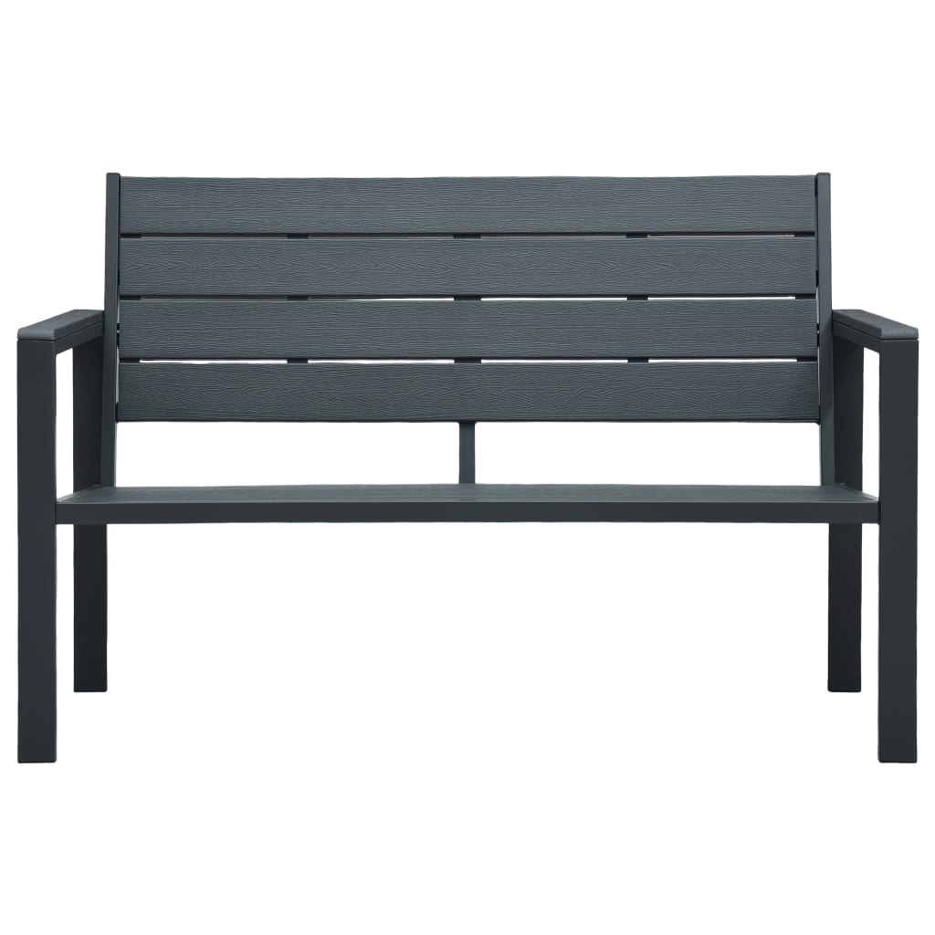 Banco de jardim 120 cm PEAD aspeto de madeira cinzento