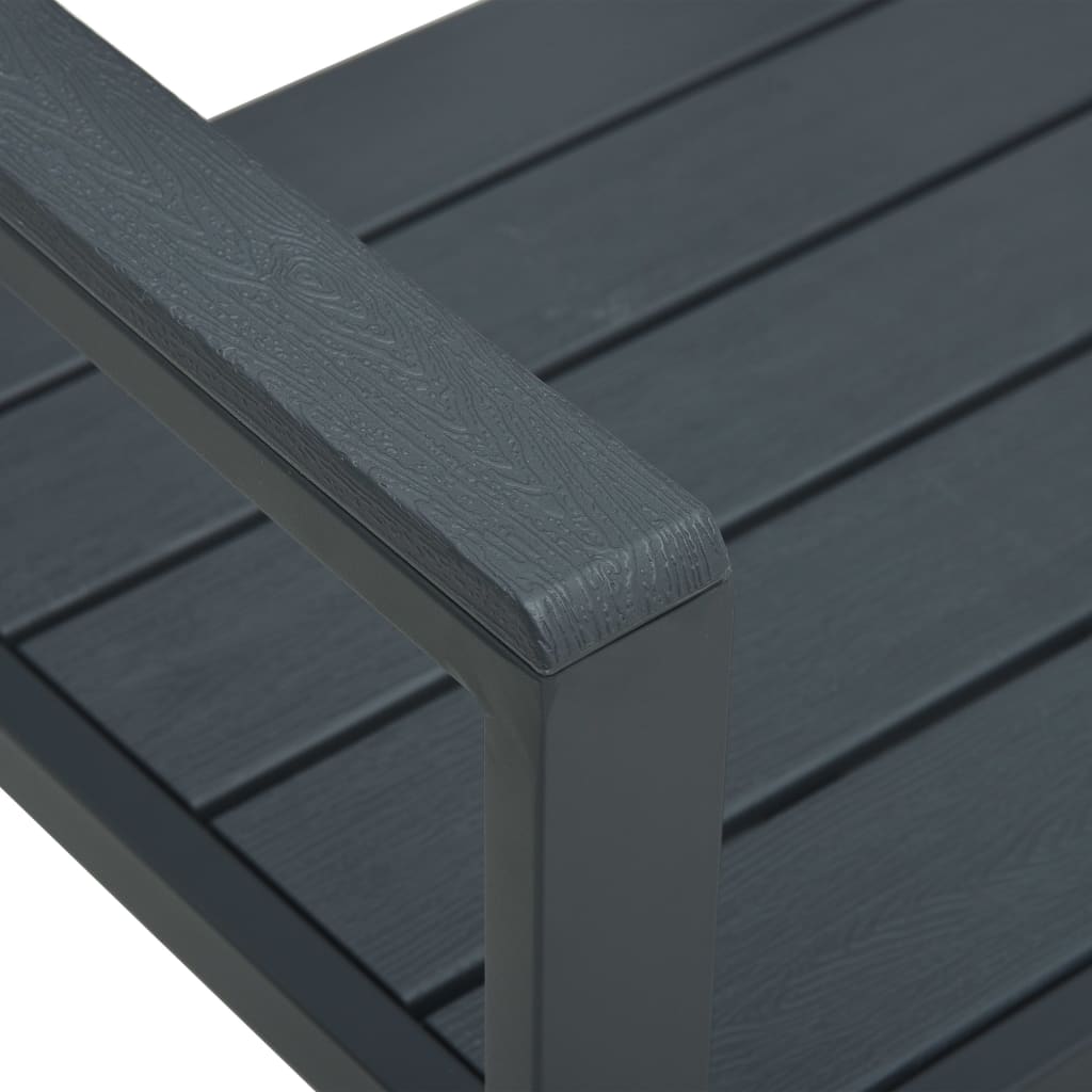 Banco de jardim 120 cm PEAD aspeto de madeira cinzento