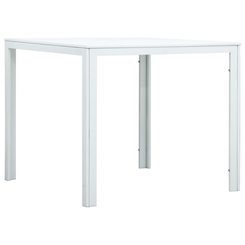 Mesa de centro 78x78x74 cm PEAD aspeto madeira branco