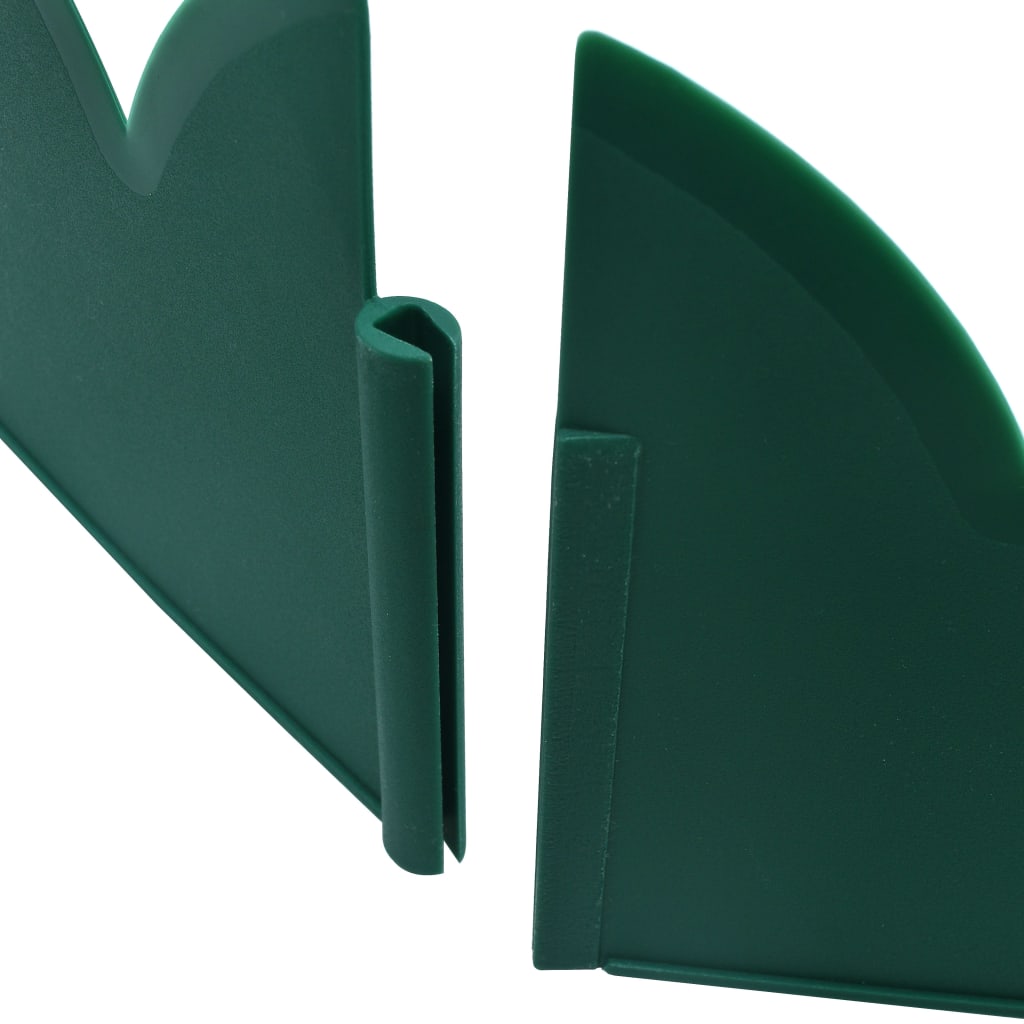 Bordas de relvado 10 pcs 65x15 cm PP verde