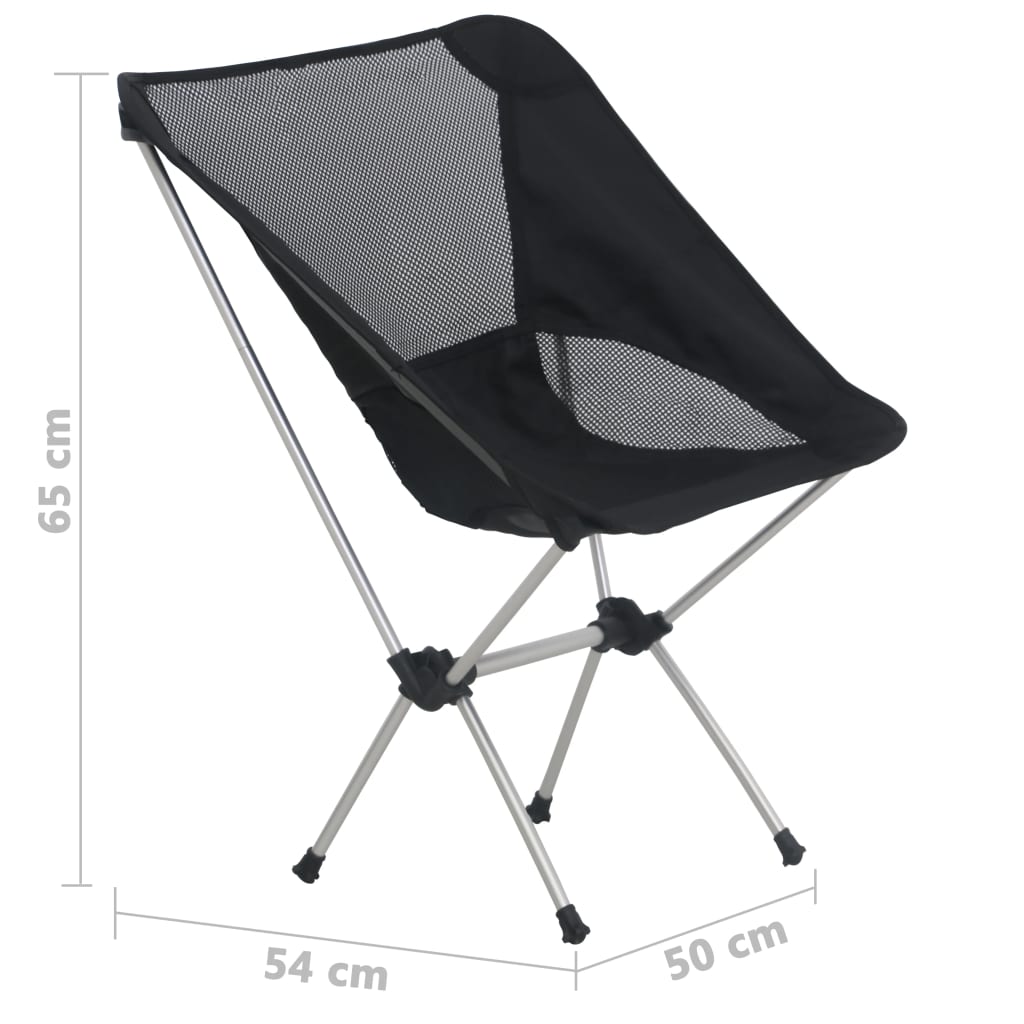 Cadeiras campismo dobráveis c/ saco 2 pcs 54x50x65 cm alumínio