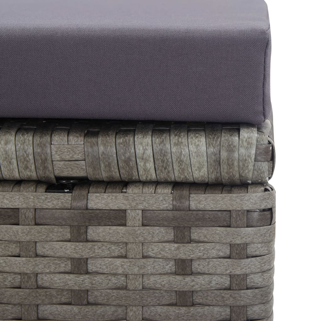 5 pcs conjunto jantar exterior vime e madeira acácia antracite