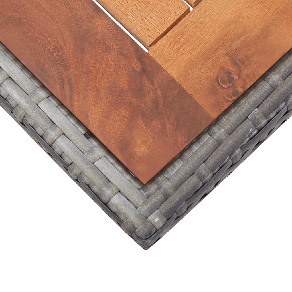 11 pcs conjunto jantar exterior vime e madeira acácia antracite