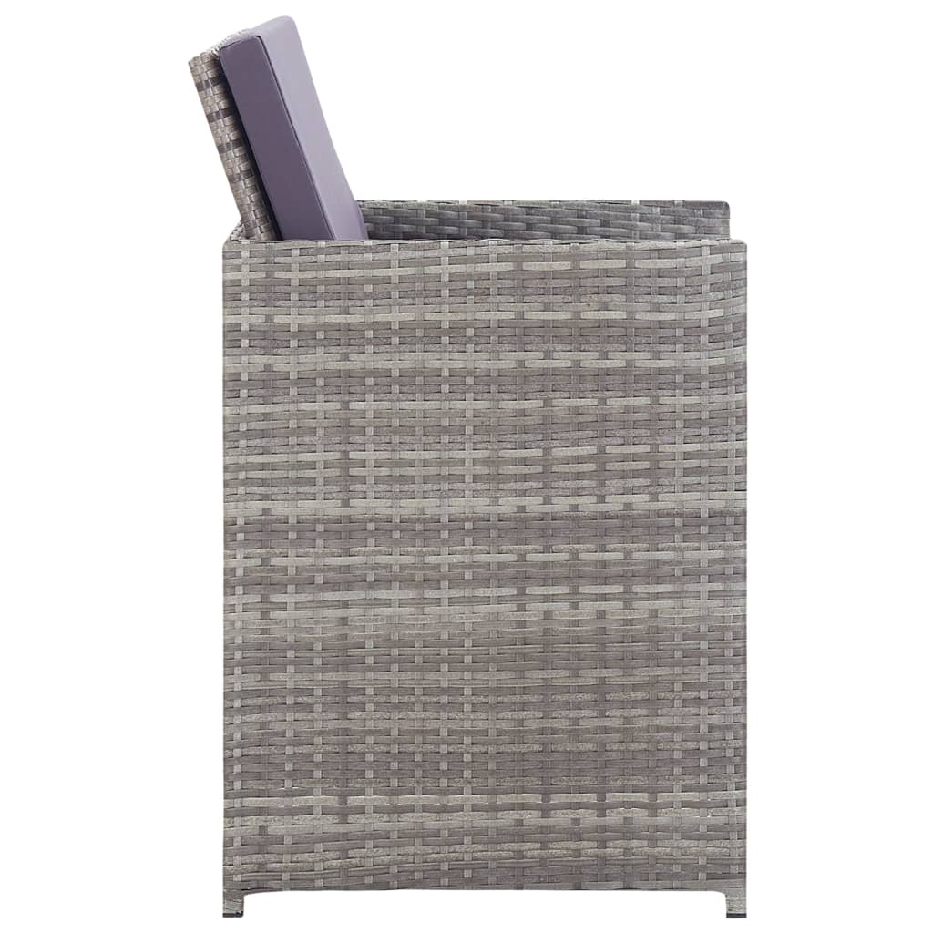 11 pcs conjunto jantar exterior vime e madeira acácia antracite