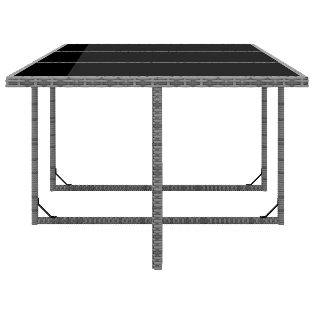 11 pcs conjunto jantar exterior c/ almofadões vime PE cinzento