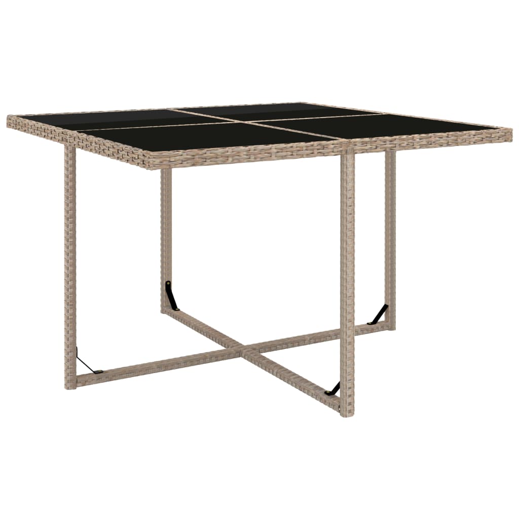 5 pcs conjunto jantar exterior com almofadões vime PE bege