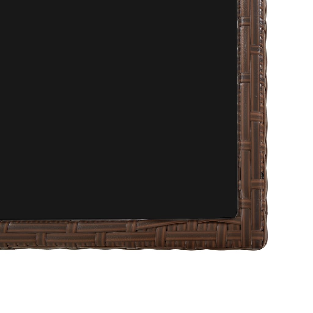 17 pcs conjunto jantar exterior com almofadões vime PE castanho