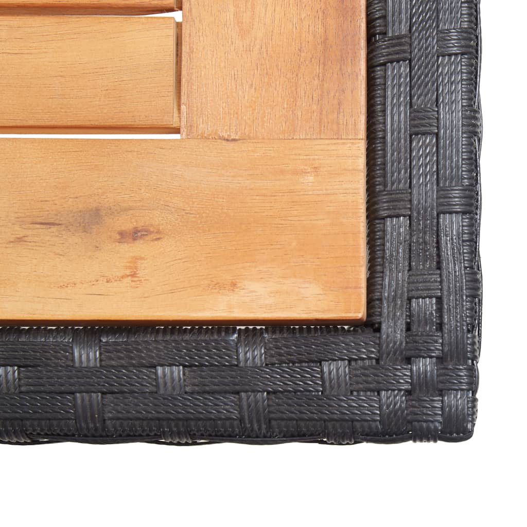 17 pcs conjunto jantar exterior com almofadões vime PE preto