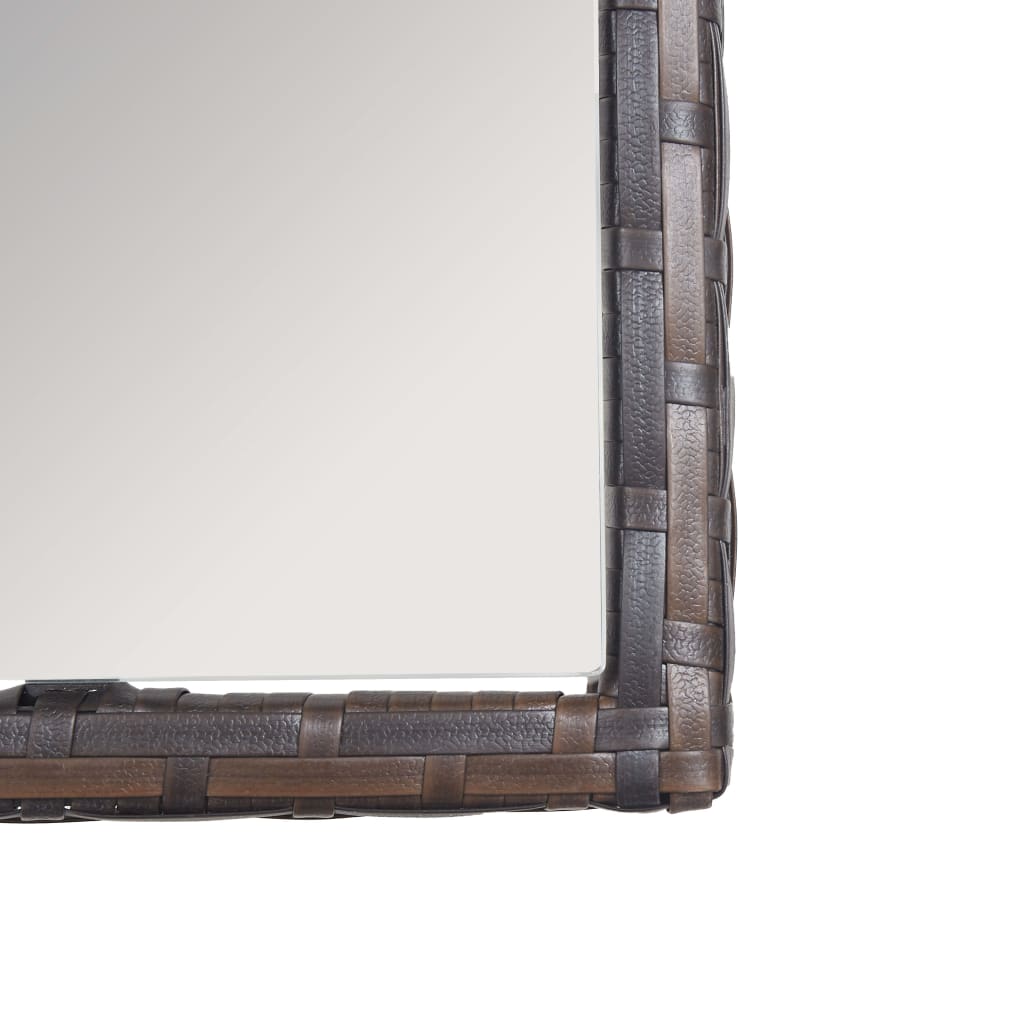 4 pcs conjunto lounge jardim c/ almofadões vime PE castanho