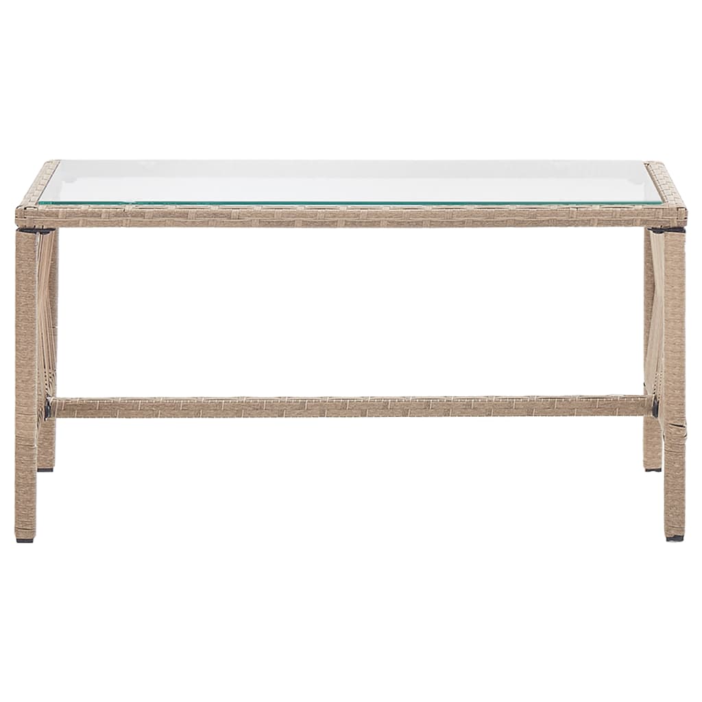 4 pcs conjunto lounge jardim c/ almofadões vime PE bege