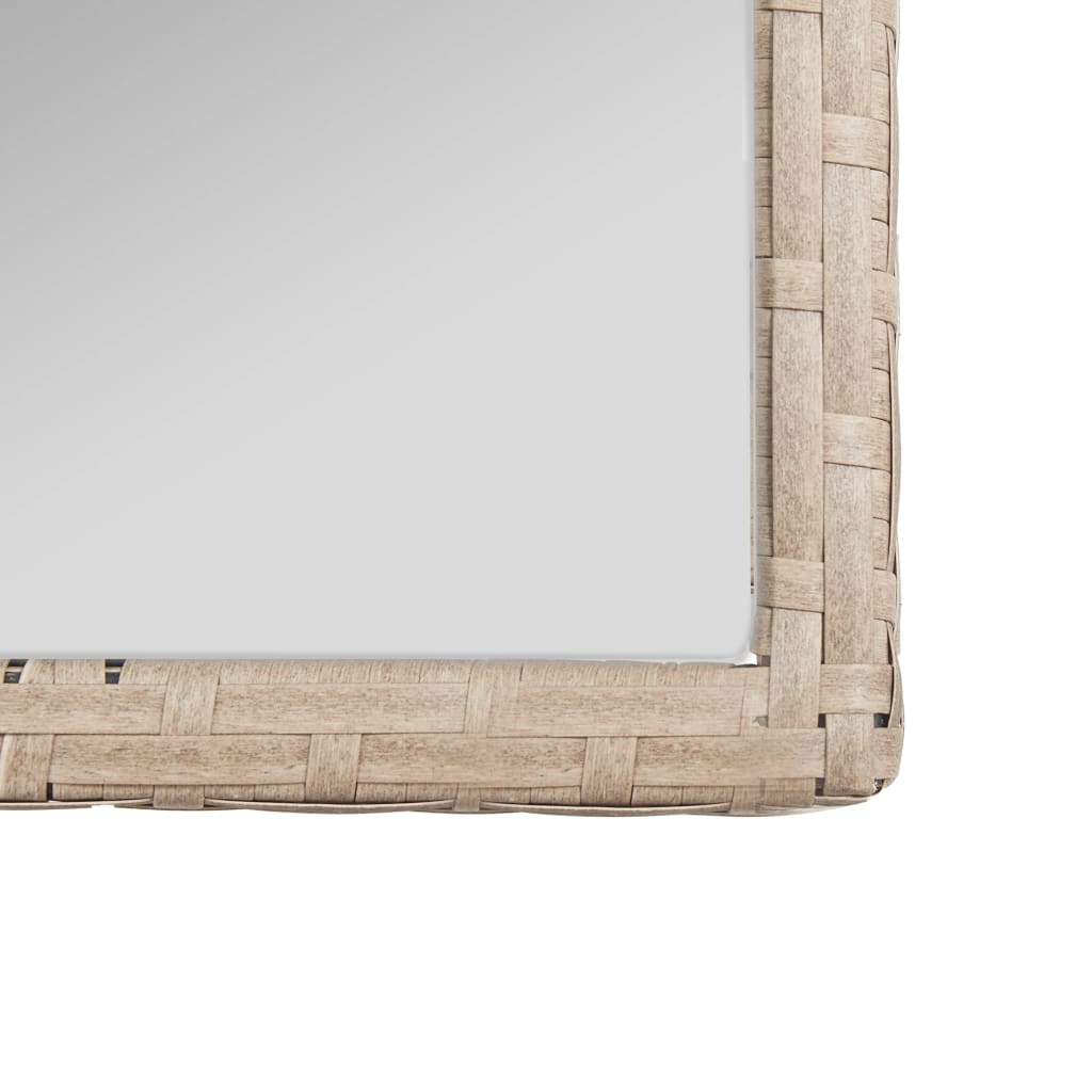 4 pcs conjunto lounge jardim c/ almofadões vime PE bege