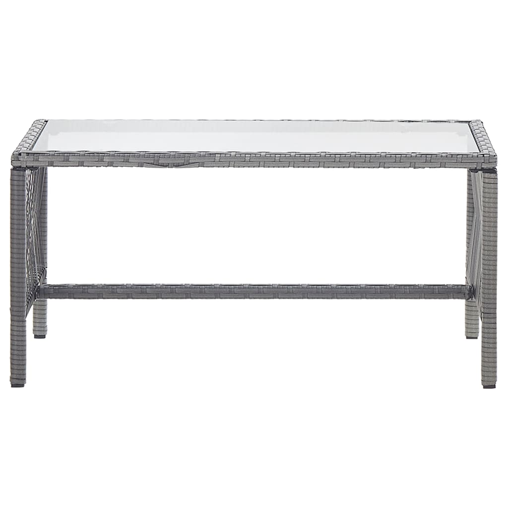 4 pcs conjunto lounge de jardim c/ almofadões vime PE antracite