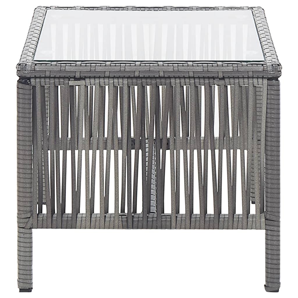 4 pcs conjunto lounge de jardim c/ almofadões vime PE antracite