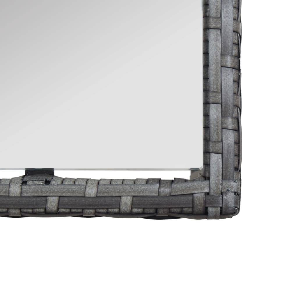 4 pcs conjunto lounge de jardim c/ almofadões vime PE antracite