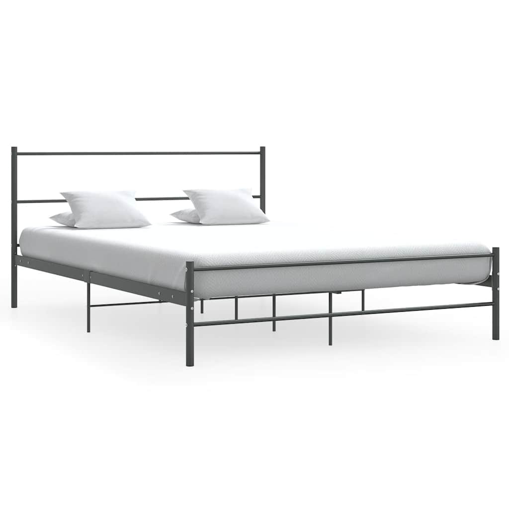 Estrutura de cama sem colchão 140x200 cm metal cinzento
