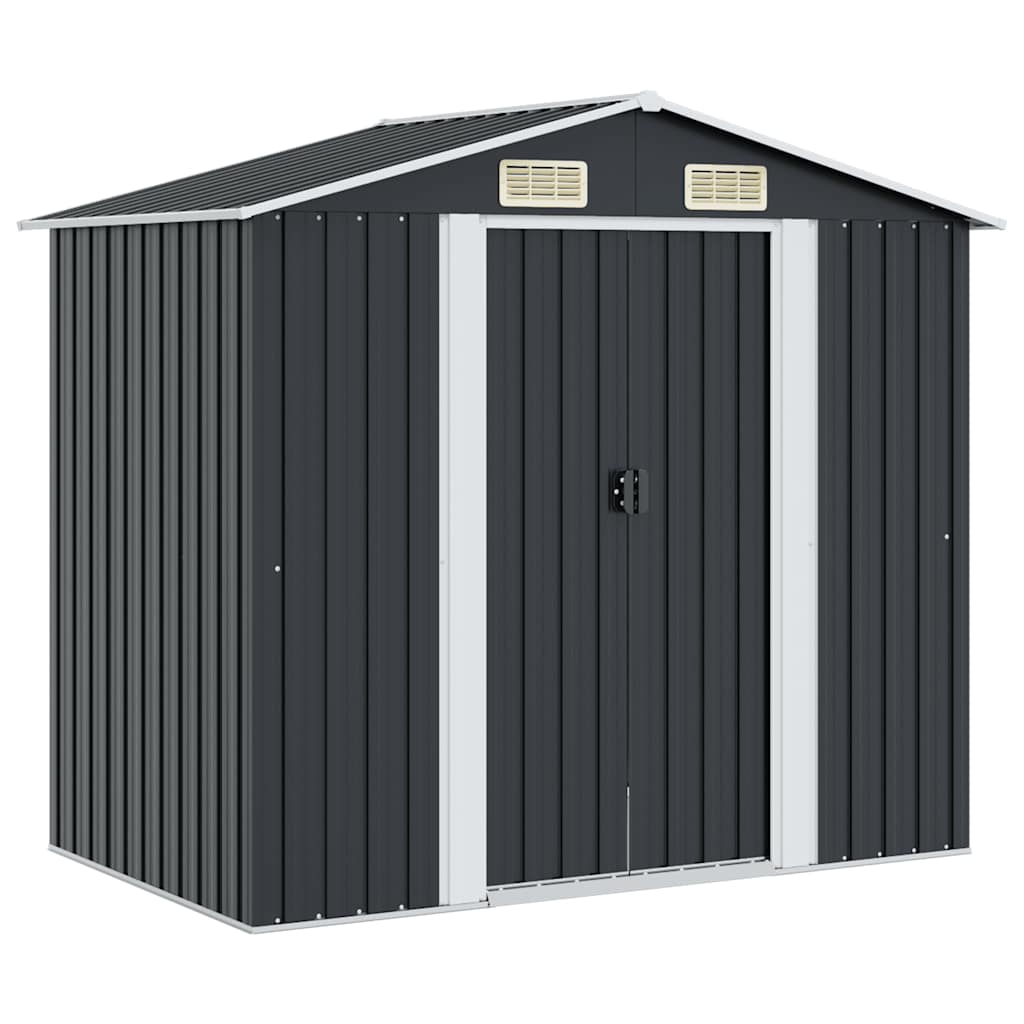 Abrigo de jardim 204x132x186 cm aço antracite