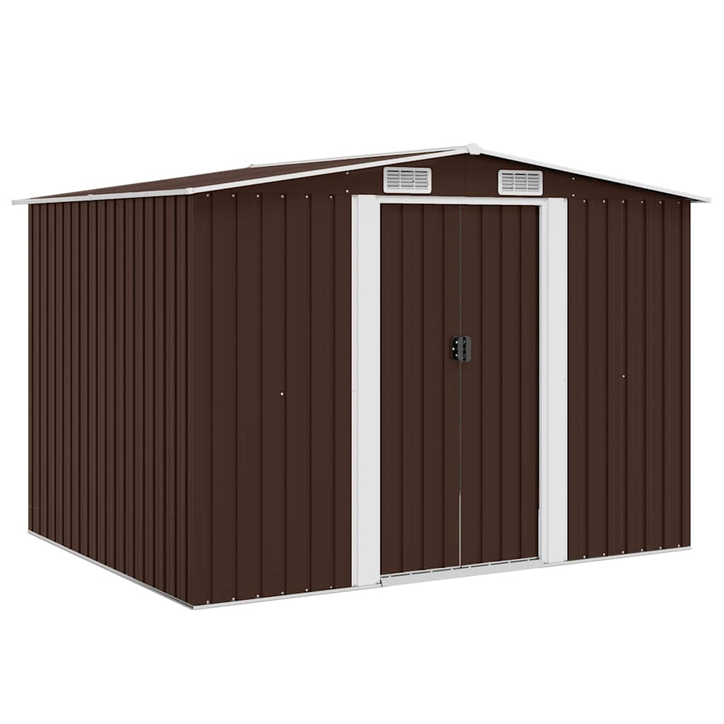 Abrigo de jardim 57x205x178 cm aço castanho