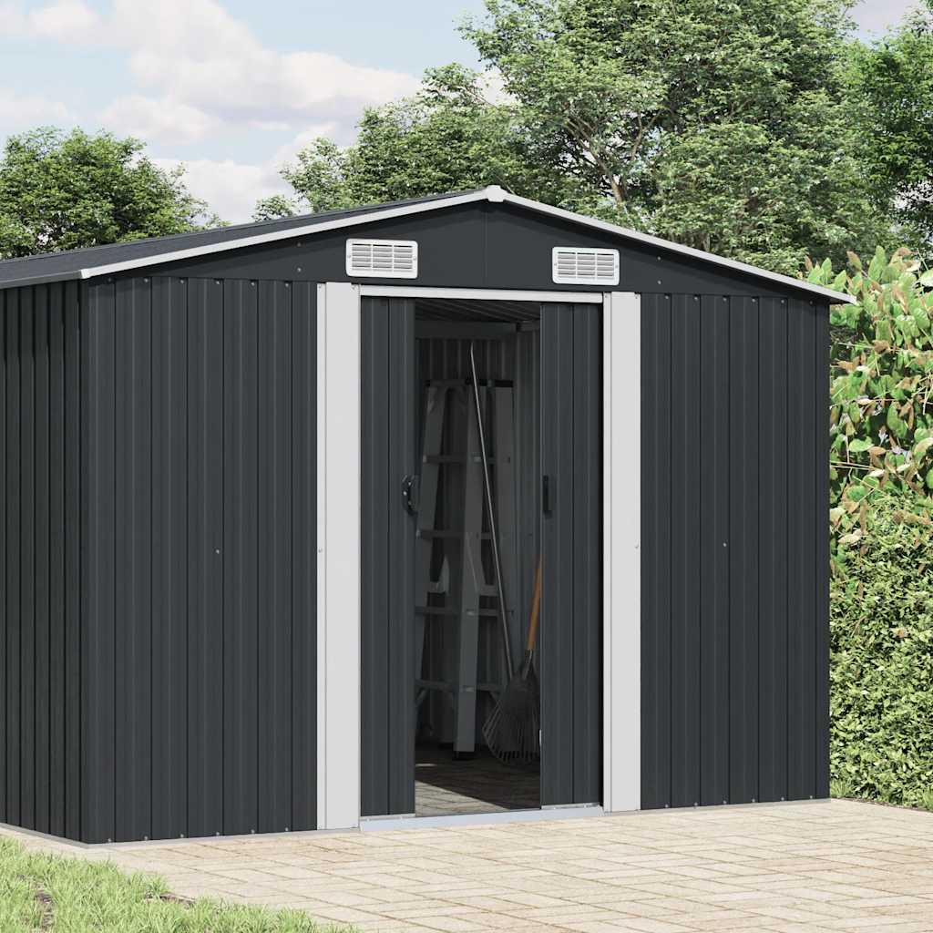 Abrigo de jardim 257x779x181 cm aço galvanizado antracite