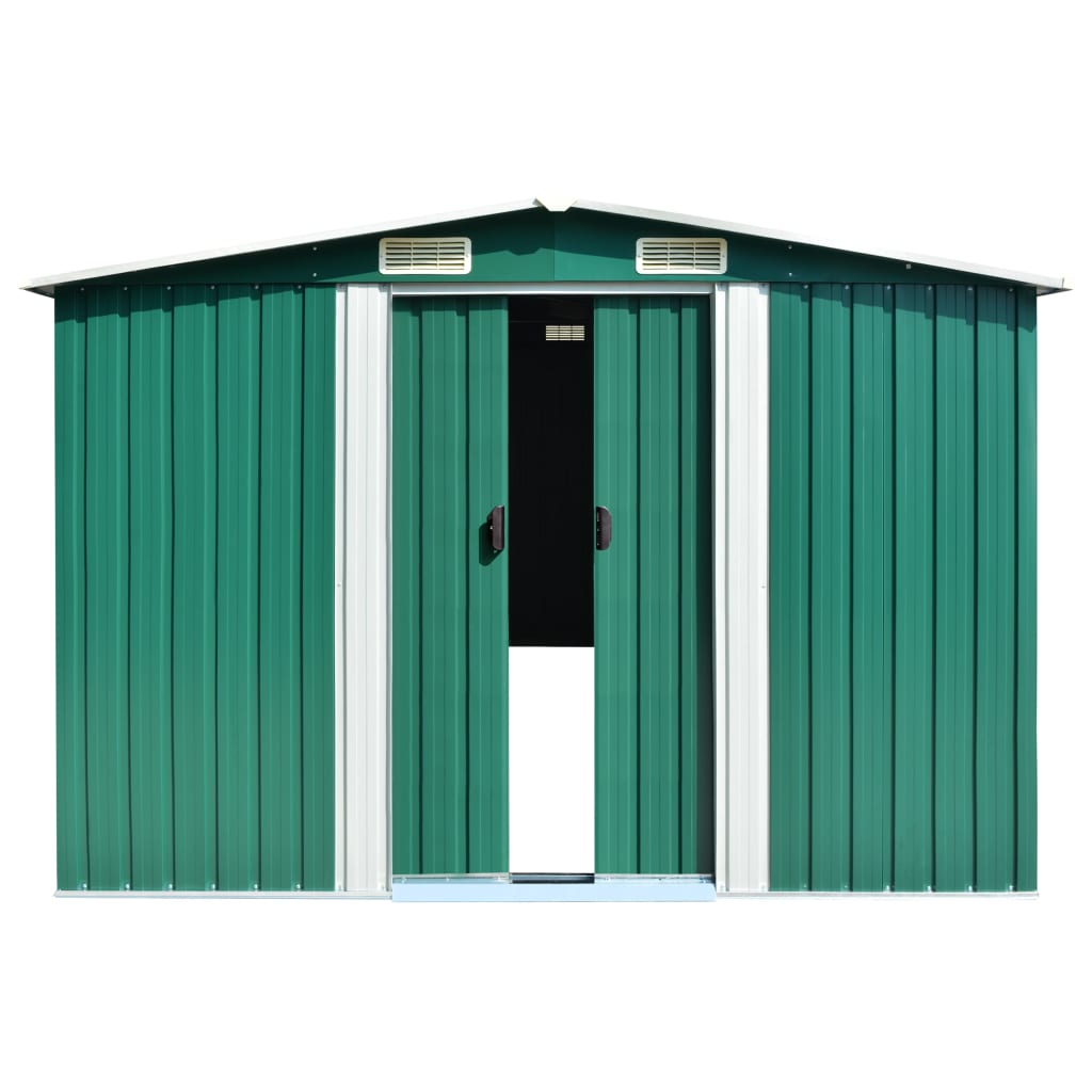 Abrigo de jardim 257x990x181 cm aço galvanizado verde