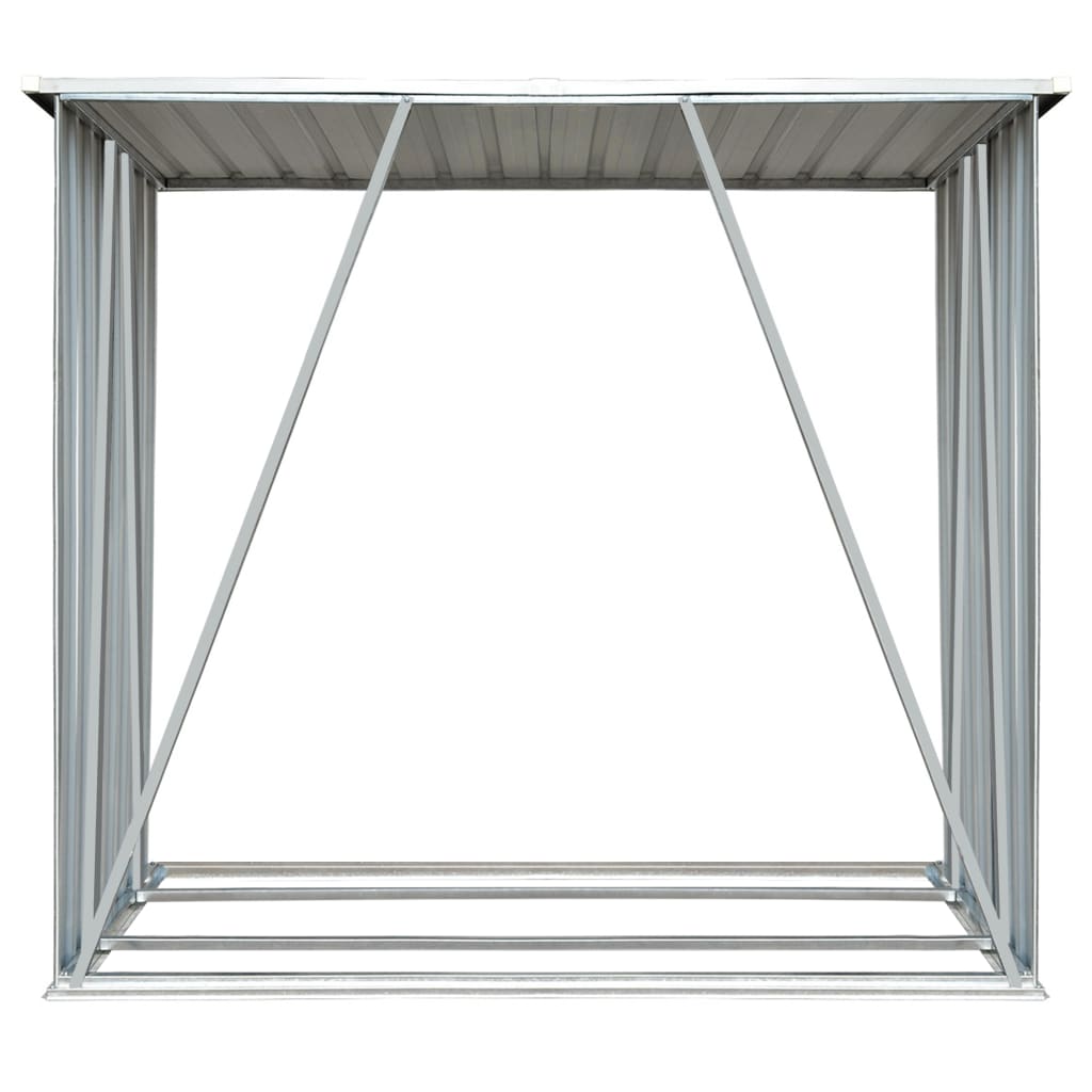 Abrigo p/ arrumação de troncos jardim aço 163x83x154cm castanho