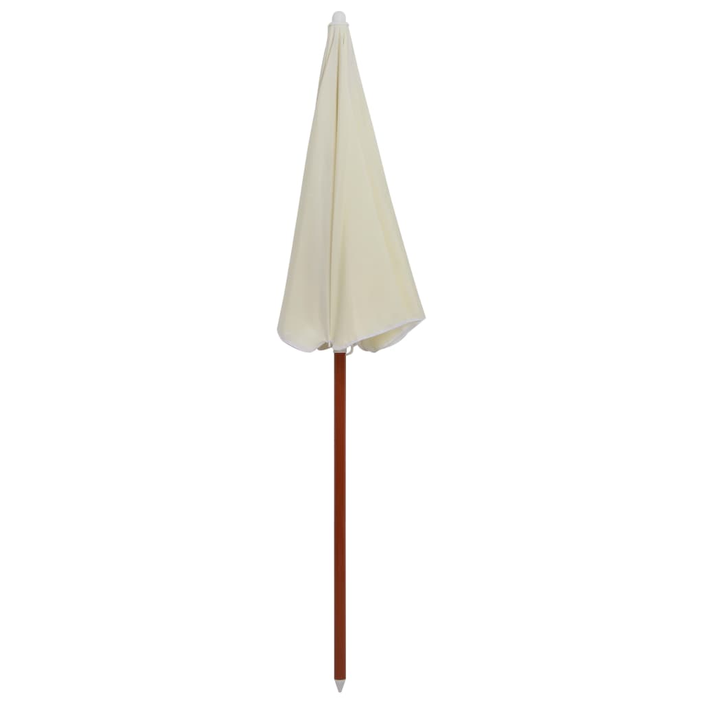 Guarda-sol de jardim com poste de aço 180 cm cor areia
