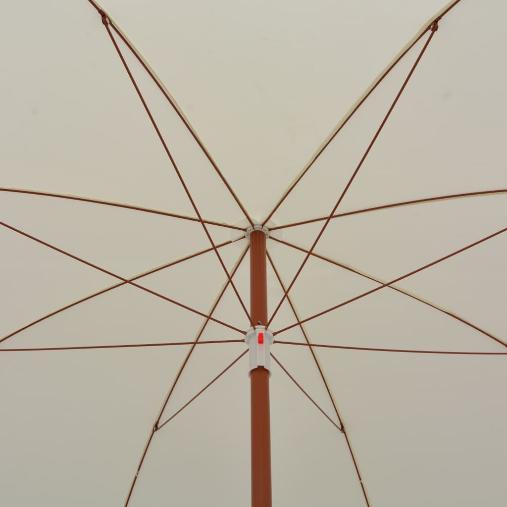 Guarda-sol de jardim com poste de aço 300 cm cor areia