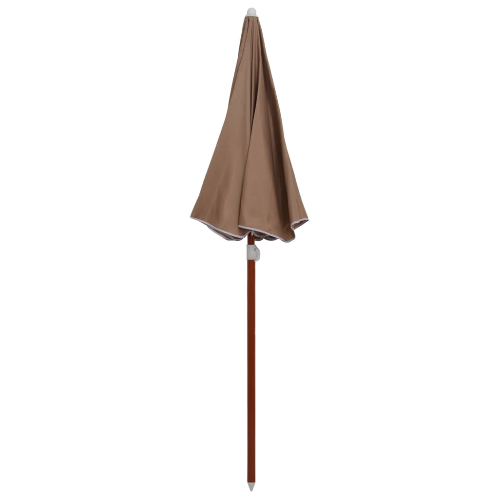 Guarda-sol de jardim c/ poste de aço 180cm cinzento-acastanhado