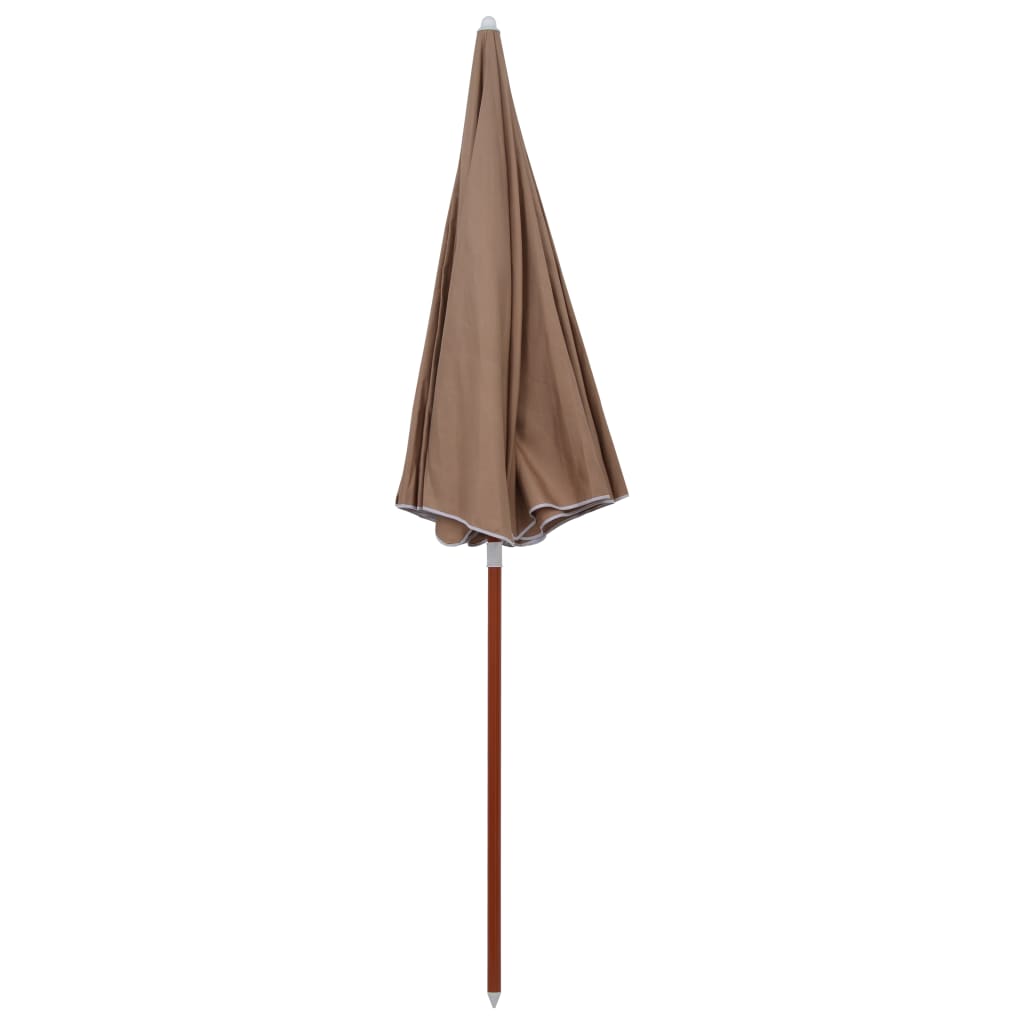 Guarda-sol de jardim c/ poste de aço 240cm cinzento-acastanhado