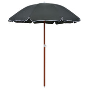 Guarda-sol de jardim com poste de aço 180 cm antracite