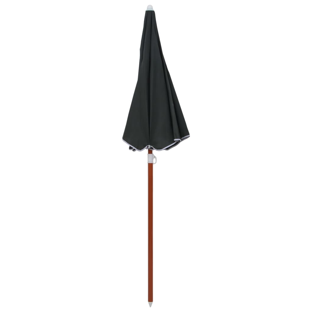 Guarda-sol de jardim com poste de aço 180 cm antracite