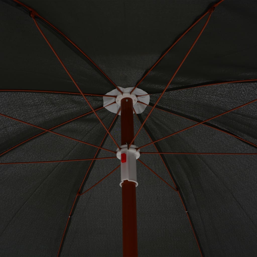 Guarda-sol de jardim com poste de aço 180 cm antracite