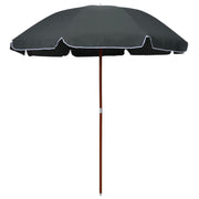 Guarda-sol de jardim com poste de aço 240 cm antracite