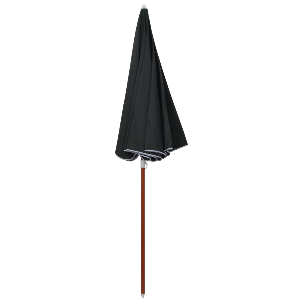 Guarda-sol de jardim com poste de aço 240 cm antracite