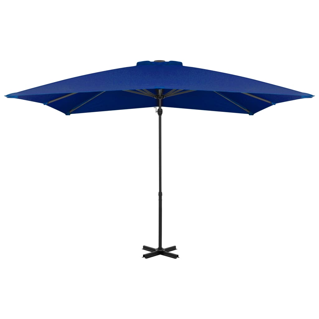 Guarda-sol cantilever com poste alumínio 250x250 cm azul ciano