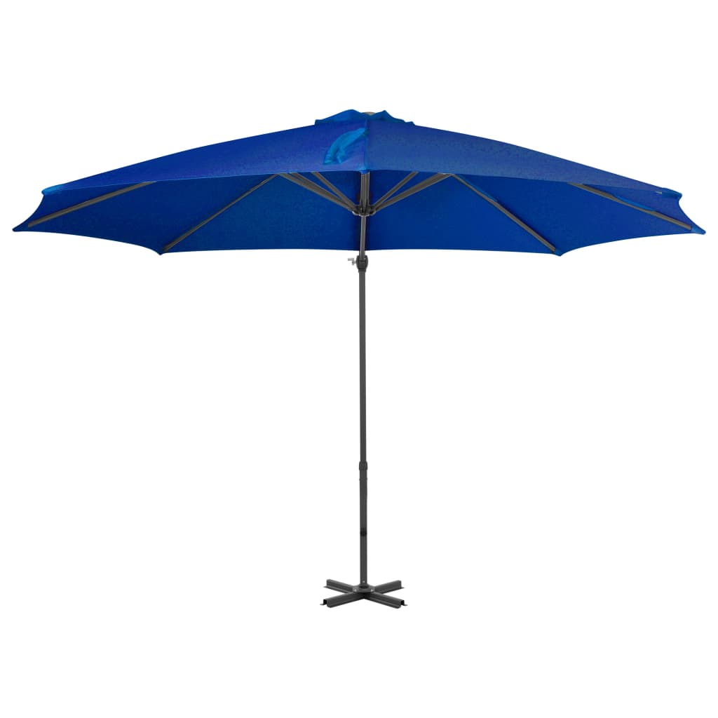 Guarda-sol cantilever com poste alumínio 300 cm azul ciano