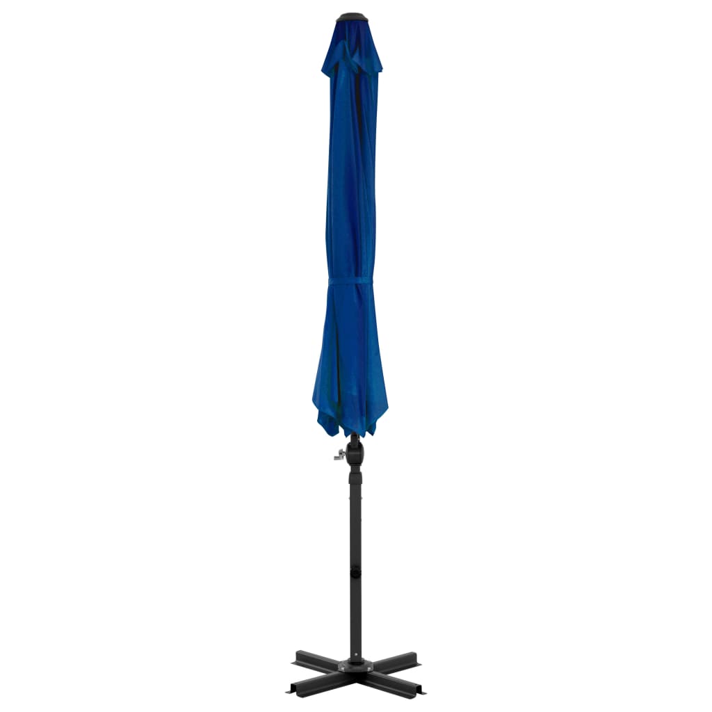 Guarda-sol cantilever com poste alumínio 300 cm azul ciano