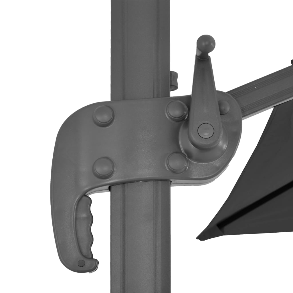 Guarda-sol de jardim cantilever com mastro de alumínio 4x3 m preto