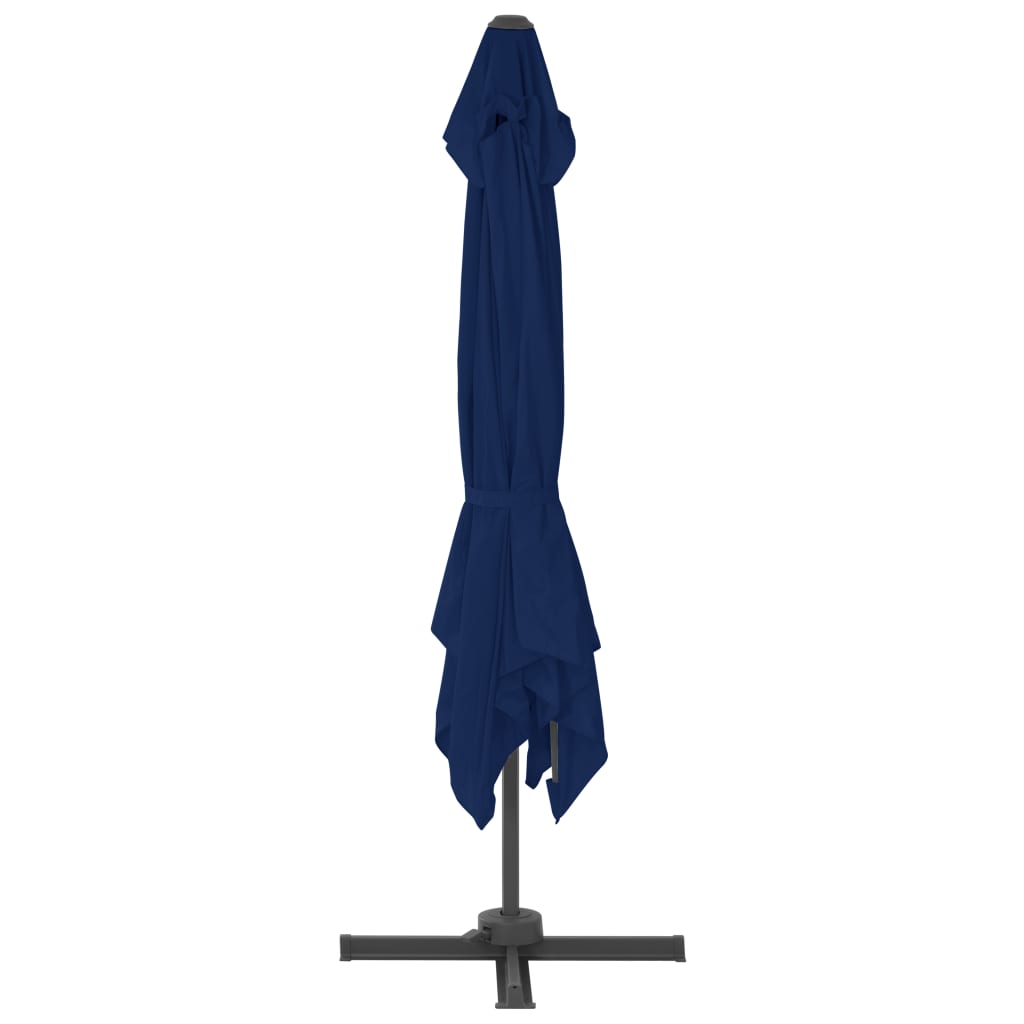 Guarda-sol jardim cantilever c/ poste alumínio 3x3 m azul ciano