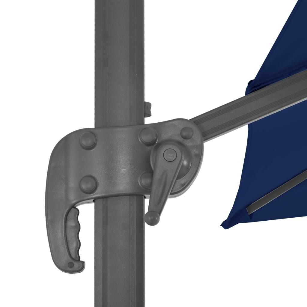 Guarda-sol jardim cantilever c/ poste alumínio 3x3 m azul ciano