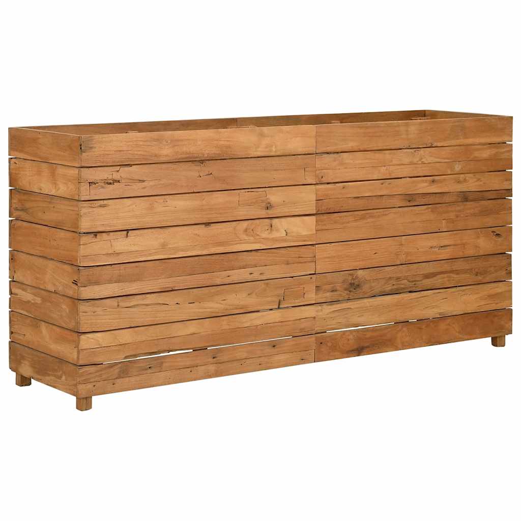 Vaso/floreira 150x40x72 cm madeira de teca reciclada e aço