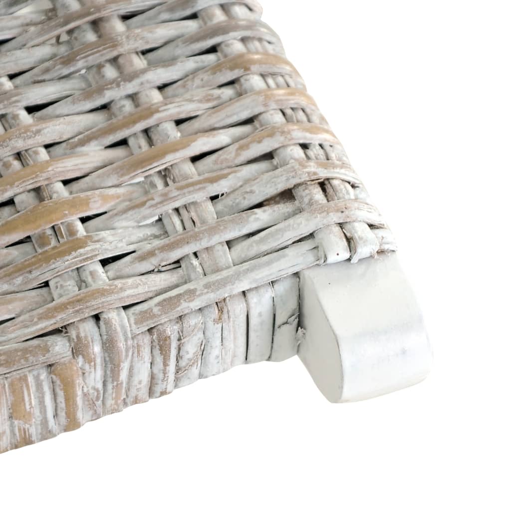 Cadeira relaxante vime Kubu natural/madeira mogno maciça branco