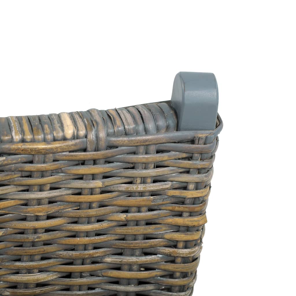 Cadeira relaxante vime Kubu natural/madeira mogno maciça branco