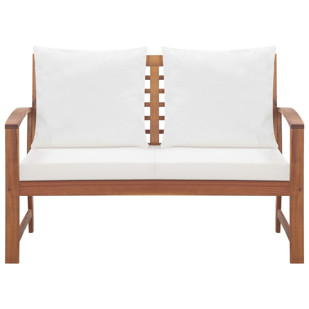 4 pcs conjunto lounge de jardim c/ almofadões acácia maciça