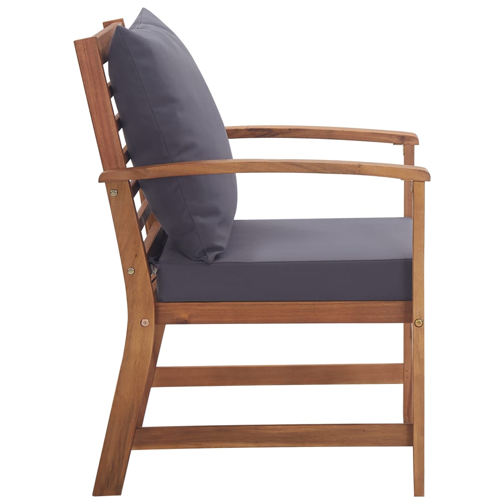 4 pcs conjunto lounge de jardim c/ almofadões acácia maciça