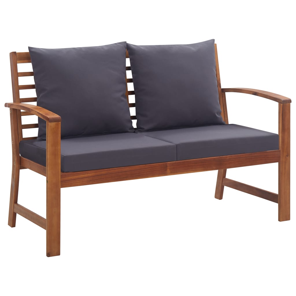 4 pcs conjunto lounge de jardim c/ almofadões acácia maciça