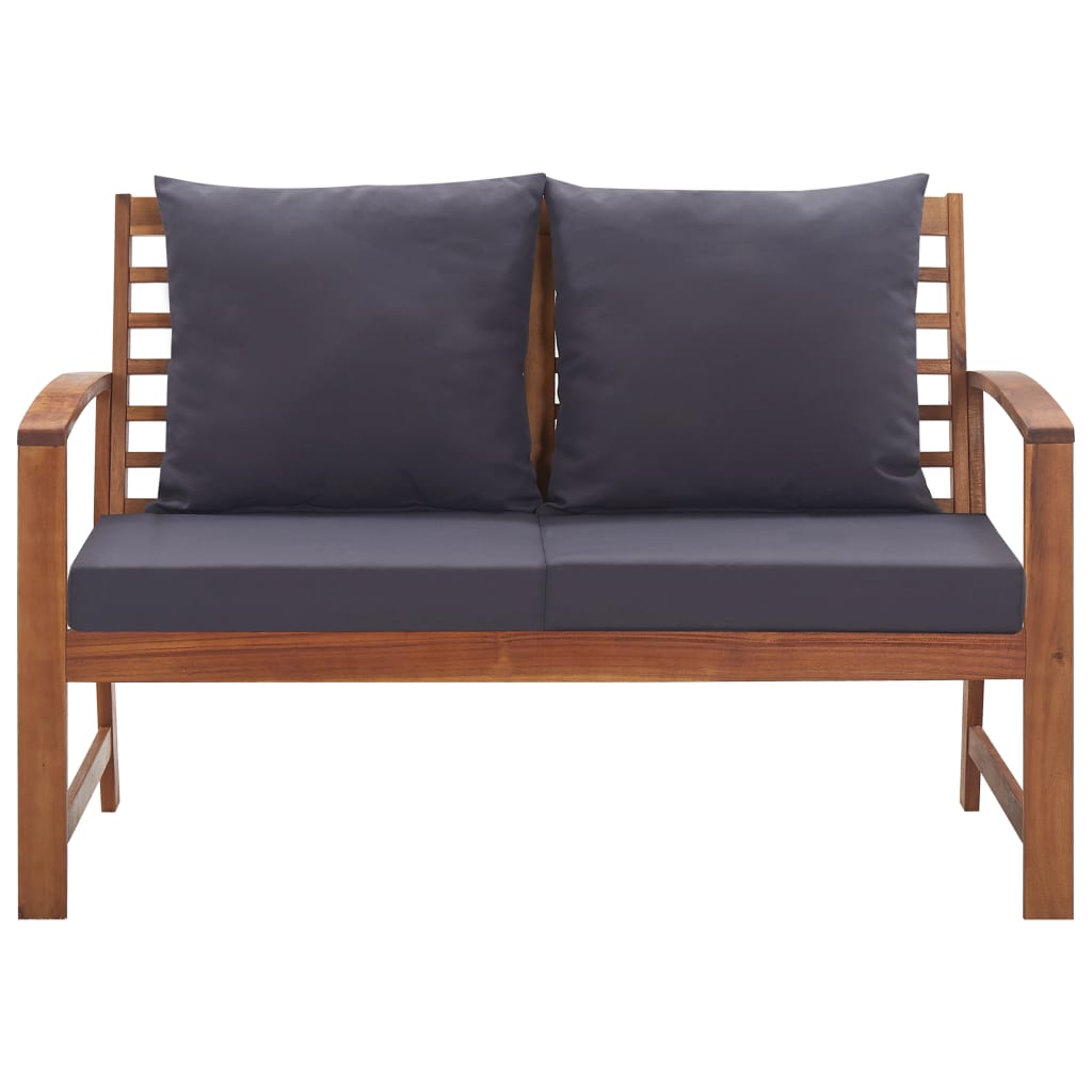 4 pcs conjunto lounge de jardim c/ almofadões acácia maciça