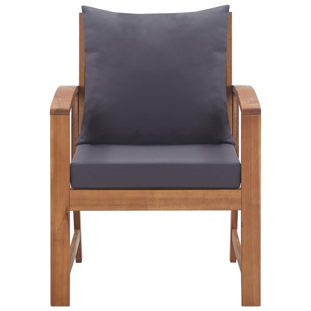 4 pcs conjunto lounge de jardim c/ almofadões acácia maciça