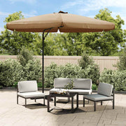 Guarda-sol de jardim c/ poste de aço 300cm cinzento-acastanhado