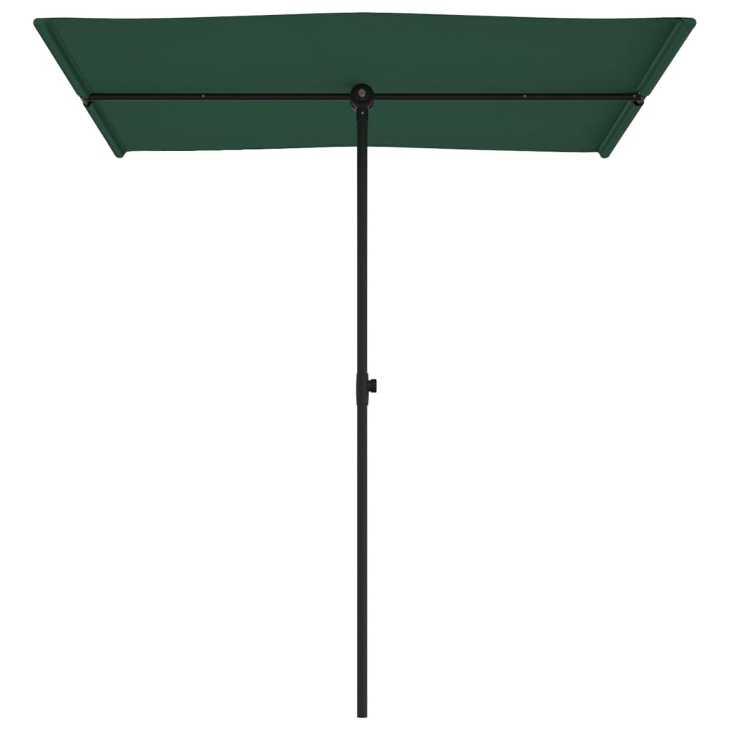 Guarda-sol de jardim com poste de alumínio 180x110 cm verde