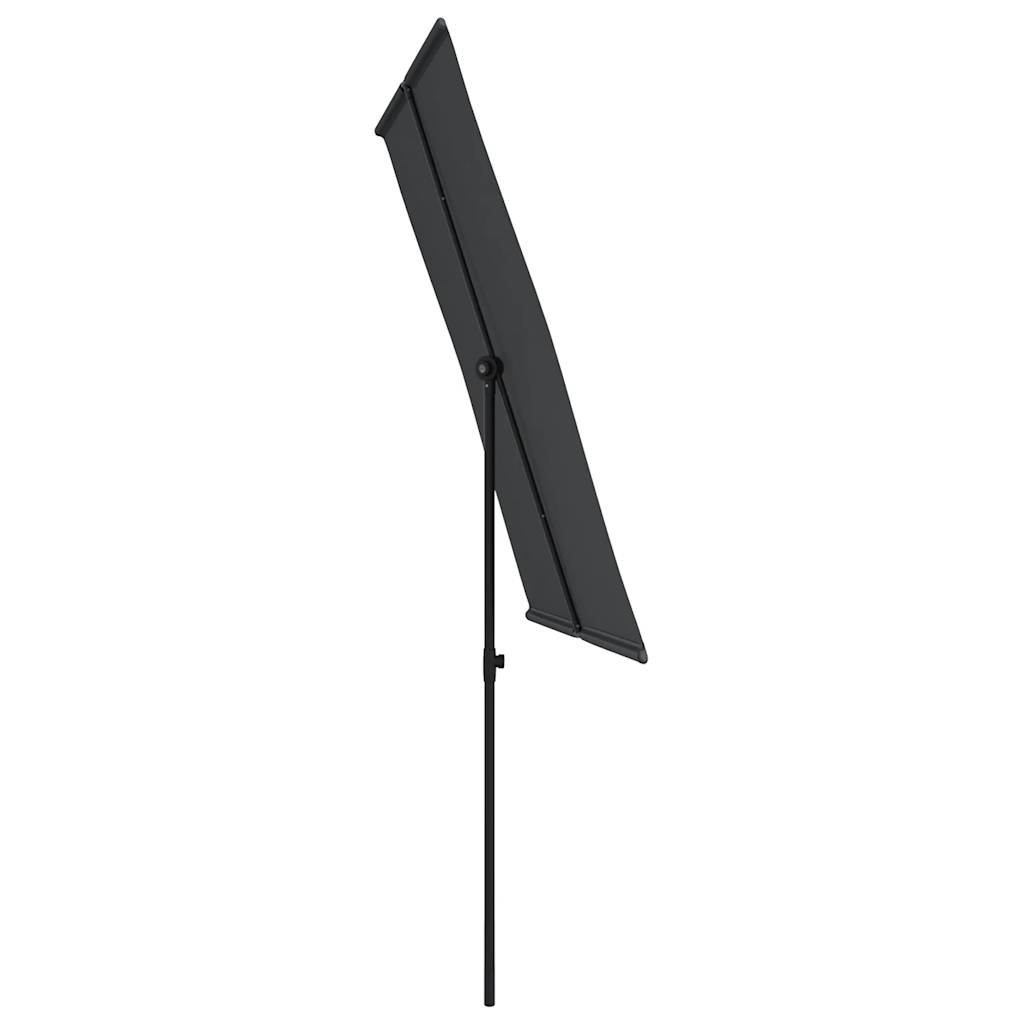 Guarda-sol de jardim com poste de alumínio 2x1,5 m preto